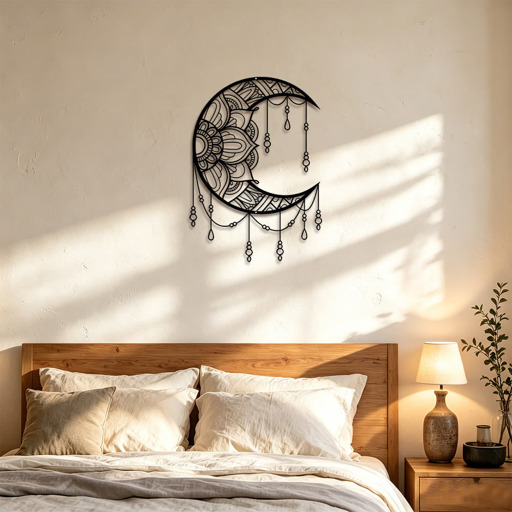 FuAttract Serenity Harmony & Mystic Crescent Moon Mandala Metal Wall Decor Home Art Decor - image 1