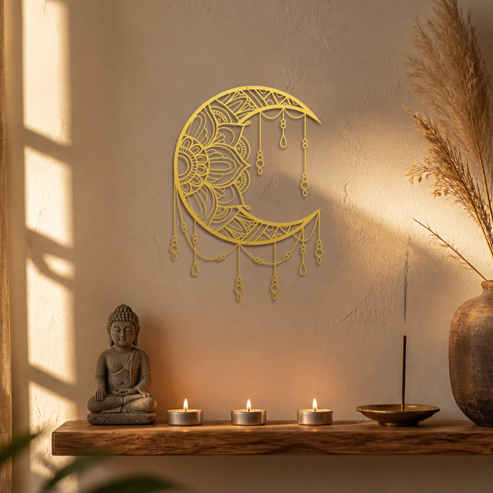 FuAttract Serenity Harmony & Mystic Crescent Moon Mandala Metal Wall Decor Home Art Decor - image 12