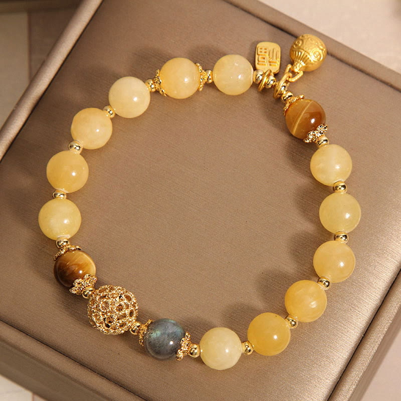 FuAttract Fortune Prosperity & Wealth Yellow Jade Pixiu Fu Character Bracelet - image 3