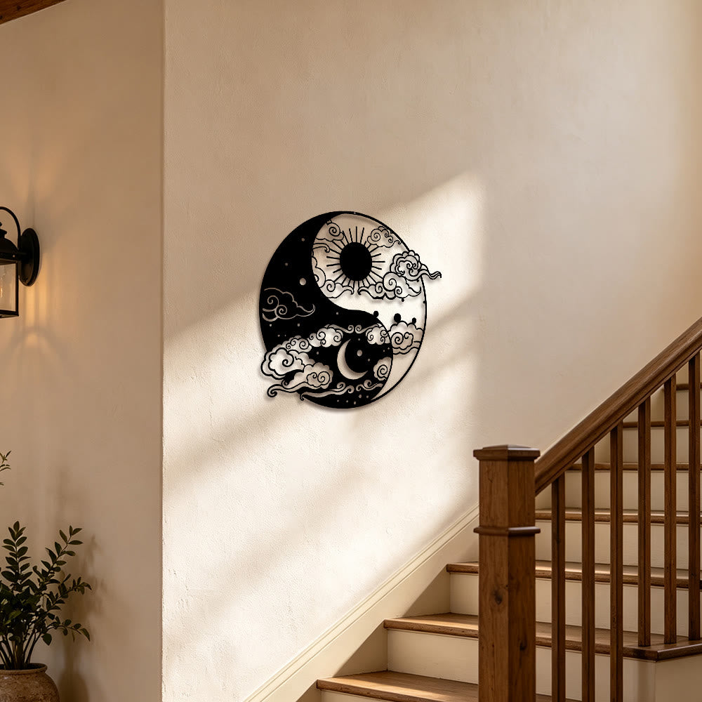 FuAttract Balance Harmony & Energy Yin Yang Sun & Moon  Metal Wall Decor Home Art Decor - image 8