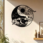 FuAttract Balance Harmony & Energy Yin Yang Sun & Moon  Metal Wall Decor Home Art Decor - image 1