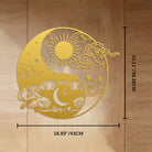 FuAttract Balance Harmony & Energy Yin Yang Sun & Moon  Metal Wall Decor Home Art Decor - Golden - 16.93"*15.11"*0.04"/43*38.38*0.1cm - image 18
