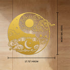 FuAttract Balance Harmony & Energy Yin Yang Sun & Moon  Metal Wall Decor Home Art Decor - Golden - 17.72"*15.81"*0.04"/45*40.16*0.1cm - image 19