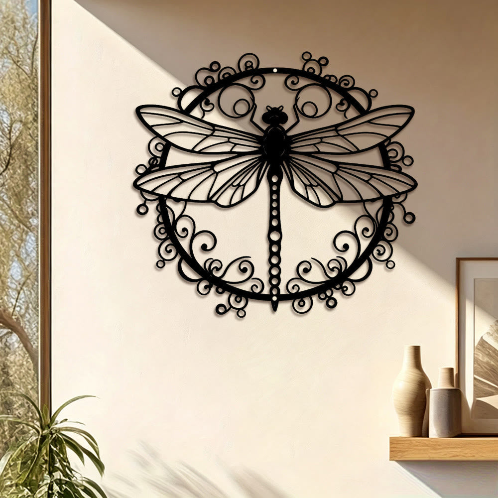 FuAttract Elegance Harmony & Graceful Dragonfly Metal Wall Decor Home Art Decor - image 0