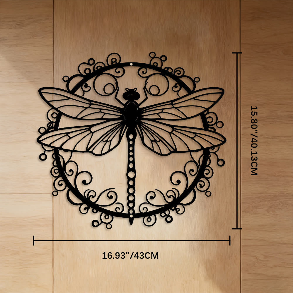 FuAttract Elegance Harmony & Graceful Dragonfly Metal Wall Decor Home Art Decor - Black - 16.93"*15.80"*0.04"/43*40.13*0.1cm - image 6
