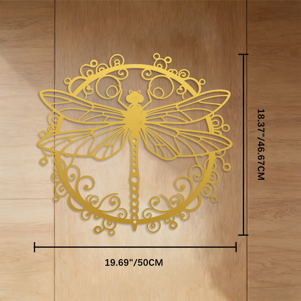 FuAttract Elegance Harmony & Graceful Dragonfly Metal Wall Decor Home Art Decor - Golden - 19.69"*18.37"*0.05"/50*46.67*0.12cm - image 18