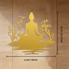  Fuattract Harmony & Spiritual Balance Buddha Zen Metal Wall Decor Home Art Decor - Golden - 11.81"*10.18"*0.04"/30*25.87*0.1cm - image 14