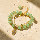 FuAttract Prosperity Elegance & Noble Energy Glaze Bead Zinc Alloy Golden Leaf Bracelet - image 1