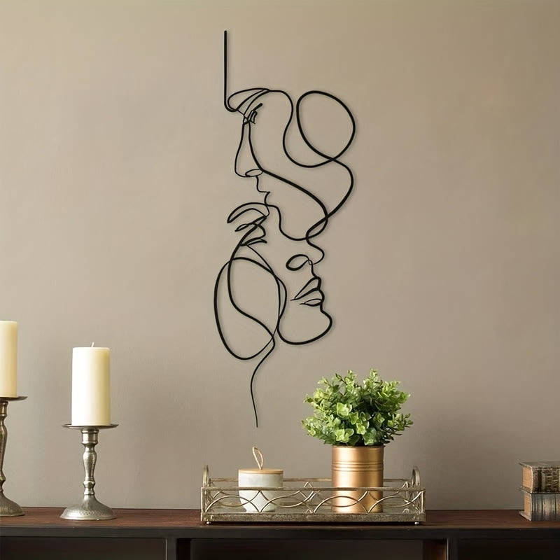 FuAttract Harmony Serenity & Artistic Energy Abstract Face Silhouette Metal Wall Decor Home Art Decor - image 0
