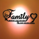 FuAttract Happiness Togetherness & Heartfelt Family Where Life Begins & Love Never Ends Metal Wall Decor Home Art Decor - image 1