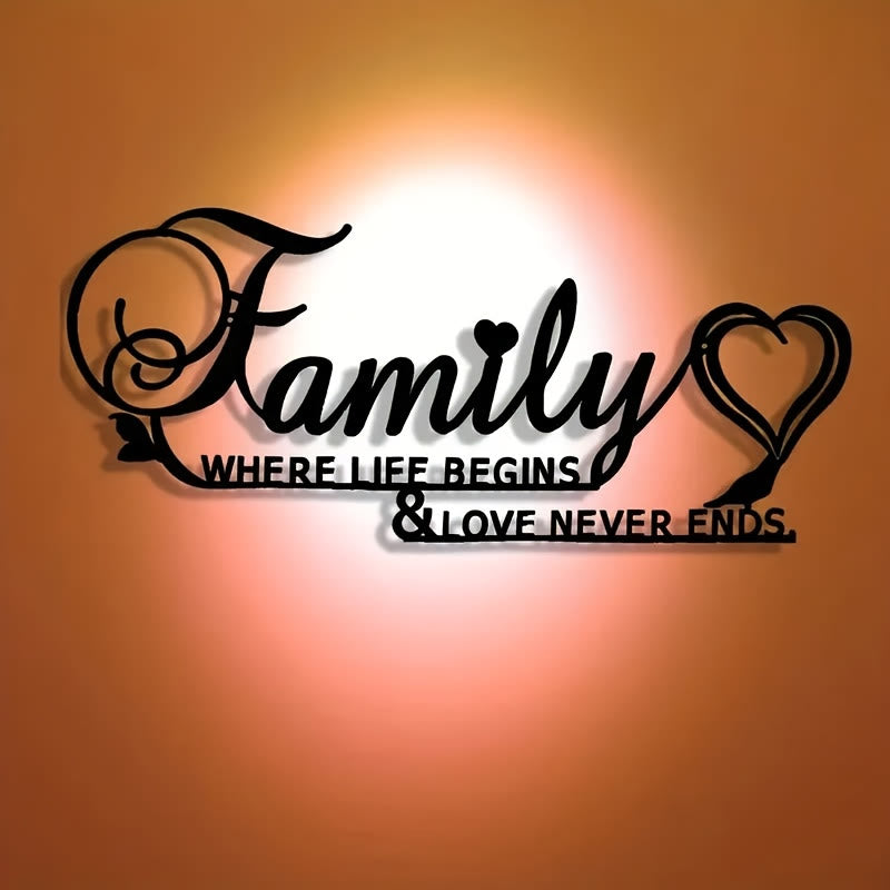 FuAttract Happiness Togetherness & Heartfelt Family Where Life Begins & Love Never Ends Metal Wall Decor Home Art Decor - image 3