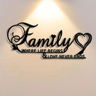 FuAttract Happiness Togetherness & Heartfelt Family Where Life Begins & Love Never Ends Metal Wall Decor Home Art Decor - image 4