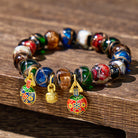 FuAttract Fortune Wealth & Abundance Money Beast Charm Gold Foil Ash Glaze Bead Bracelet - Multicolor - 14mm - image 0