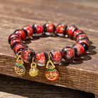 FuAttract Fortune Wealth & Abundance Money Beast Charm Gold Foil Ash Glaze Bead Bracelet - Red - 14mm - image 9