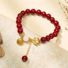 FuAttract Protection & Positive Energy Cinnabar Peach Blossom Fu Character Bracelet - image 2