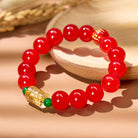FuAttract Wisdom Serenity & Guidance Golden Barrel Charm Om Mani Mantra Bead Glaze Bracelet - image 3
