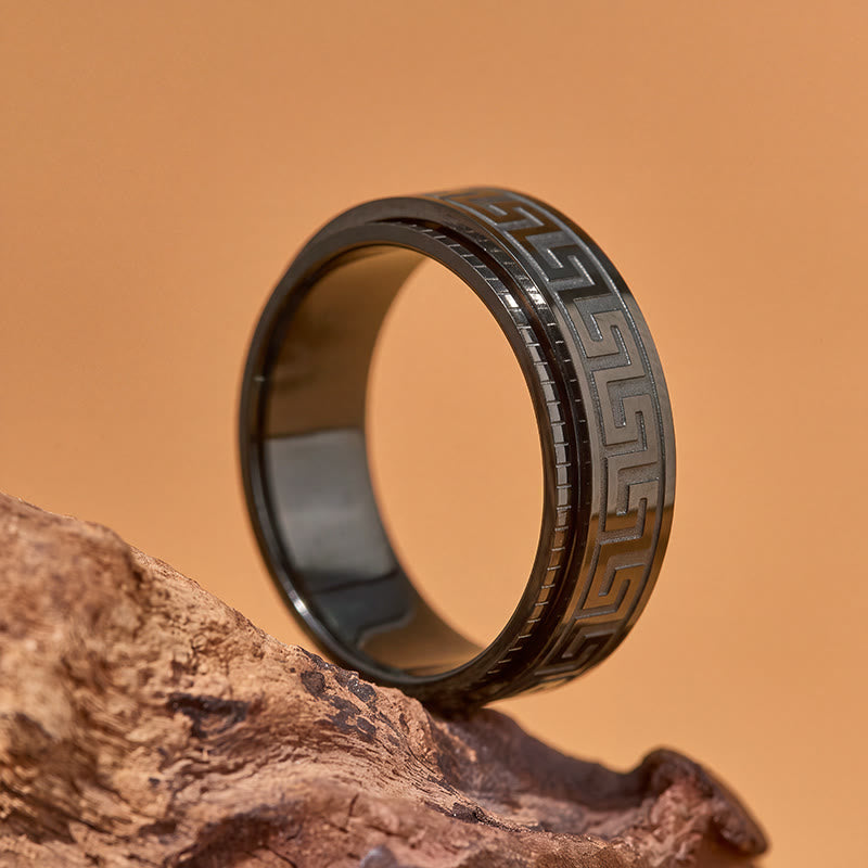 FuAttract Resilience Focus & Grounding Energy Titanium Steel Rotating Greek Key Ring - image 15