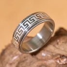 FuAttract Resilience Focus & Grounding Energy Titanium Steel Rotating Greek Key Ring - image 2