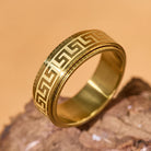 FuAttract Resilience Focus & Grounding Energy Titanium Steel Rotating Greek Key Ring - image 8