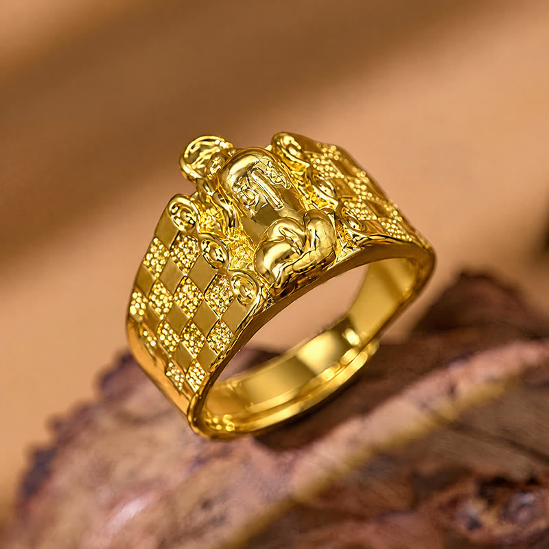 FuAtrract Strength & Protective Stability Zinc Alloy Coin Pixiu Ring - image 2