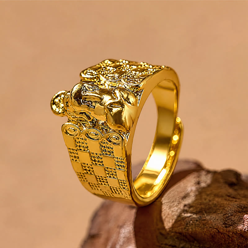 FuAtrract Strength & Protective Stability Zinc Alloy Coin Pixiu Ring - image 4