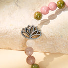 FuAtrract Peace Calm & Purity Unakite Rose Quartz Rhodonite Lotus Bracelet - image 4
