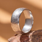 FREE Today: Fortune Blessing Luck Titanium Steel Seal Om Mani Mantra Retro Script Ring - image 12