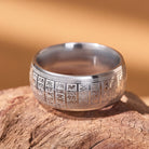 FuAttract Fortune Blessing Luck Titanium Steel Seal Om Mani Mantra Retro Script Ring - image 15