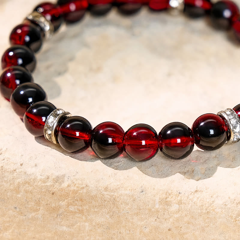 FuAttract Passion Vitality & Positive Energy Red Crystal Boho Glaze Bead Bracelet - image 4