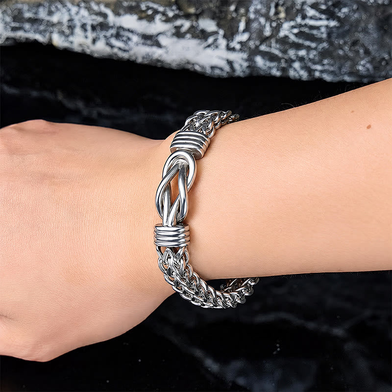 FuAttract Strength Confidence & Protection Stainless Steel Twist Link Double Layer Chain Bracelet - image 4