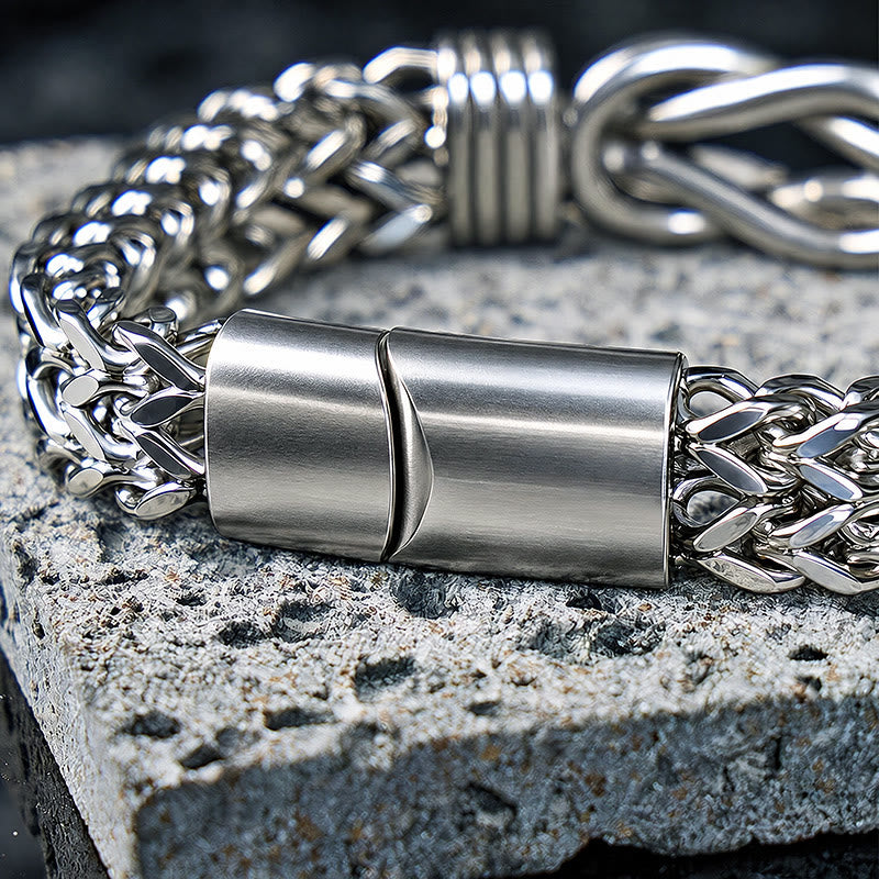 FuAttract Strength Confidence & Protection Stainless Steel Twist Link Double Layer Chain Bracelet - image 6
