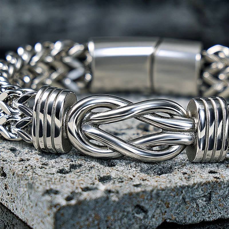 FuAttract Strength Confidence & Protection Stainless Steel Twist Link Double Layer Chain Bracelet - image 5