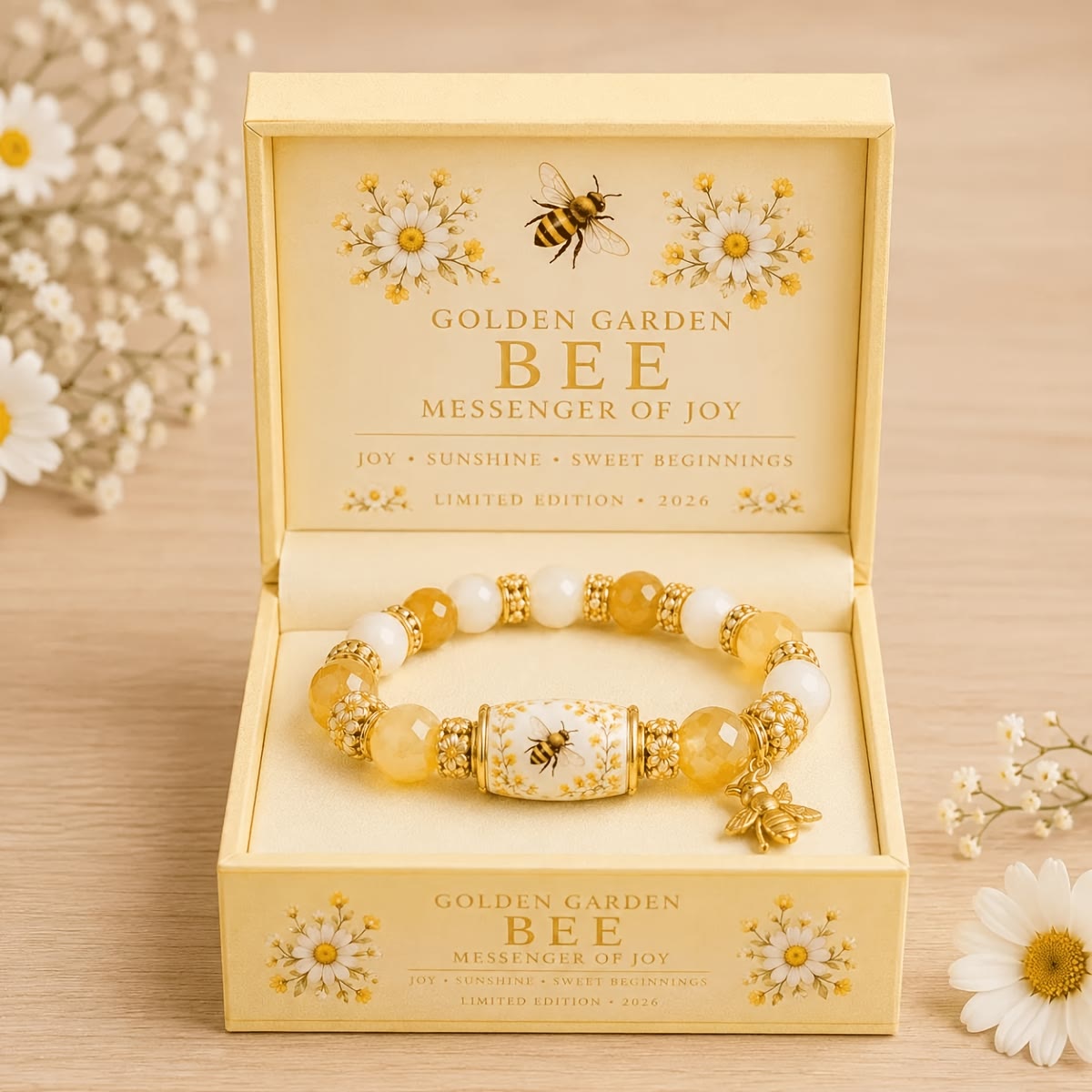 FuAttract Abundance Joy & Blooming Energy – Bee Bird Spring Garden Glaze Zinc Alloy Bracelet - Yellow Bee - image 6