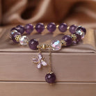 FuAttract Transformation Grace & Radiant Energy Amethyst Butterfly Sunflower Glazed Glass Bracelet - Butterfly Glass Imitation Amethyst Bracelet - image 10