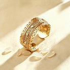 FuAttract Wealth Fortune Prosperity Copper Filigree Wheat Ring - Gold - image 0