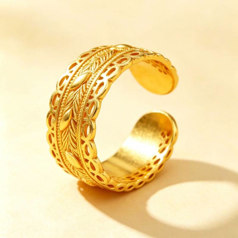 FuAttract Wealth Fortune Prosperity Copper Filigree Wheat Ring - image 1
