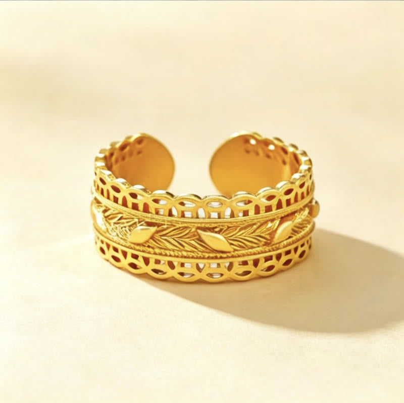 FuAttract Wealth Fortune Prosperity Copper Filigree Wheat Ring - image 2