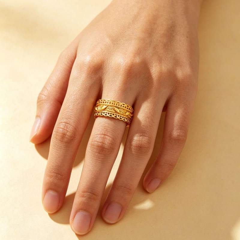 FuAttract Wealth Fortune Prosperity Copper Filigree Wheat Ring - image 4