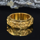 FuAttract Confidence Protection & Focus Rotating Evil Eye Stainless Steel Ring - Gold - US 12 - image 0