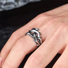 FuAttract Power Courage & Strength Vintage Dragon Totem Flame Titanium Steel Ring - image 5
