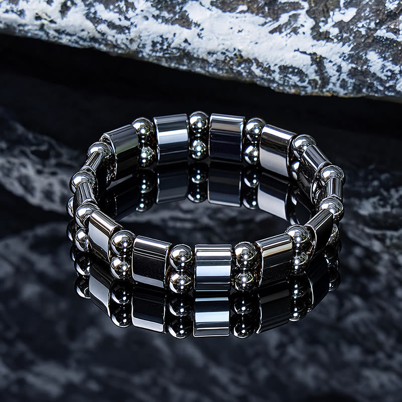 FuAttract Stability Grounding & Confidence Hematite Small S Wave Magnetic Bracelet - Double Curve + Round Bead - image 10