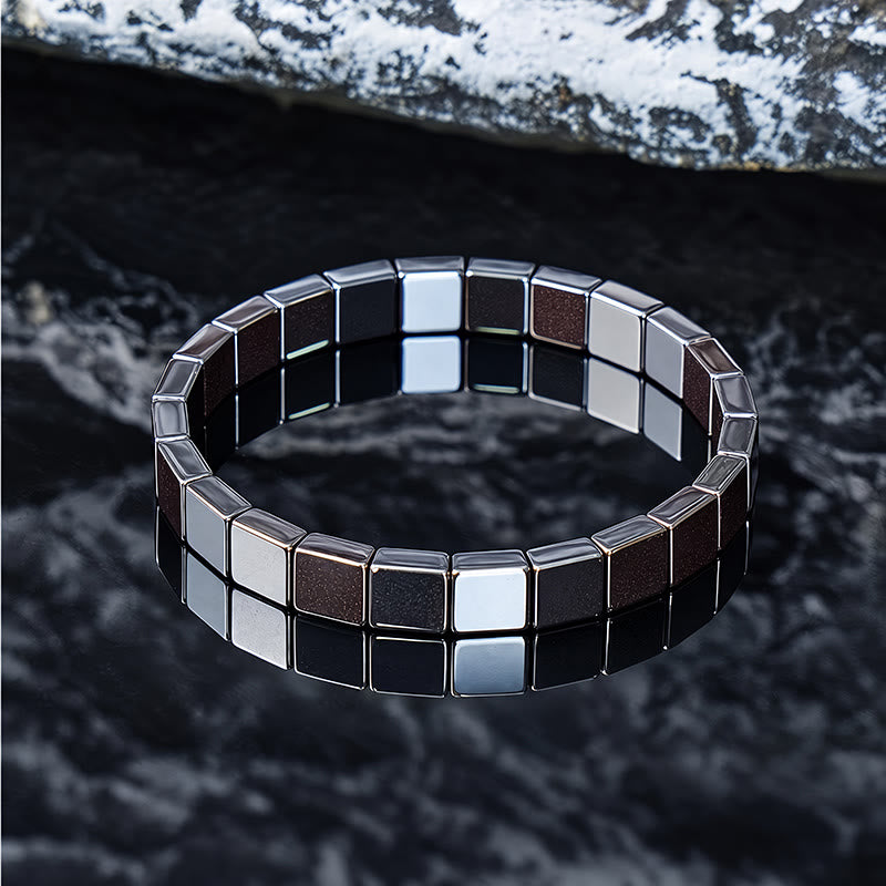 FuAttract Stability Grounding & Confidence Hematite Small S Wave Magnetic Bracelet - Small Square - image 8