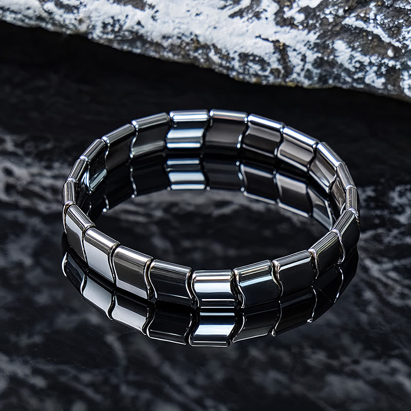 FuAttract Stability Grounding & Confidence Hematite Small S Wave Magnetic Bracelet - Small S Wave - image 0