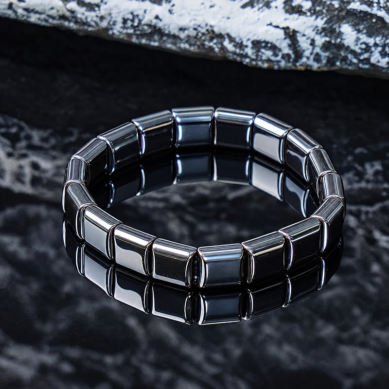 FuAttract Stability Grounding & Confidence Hematite Small S Wave Magnetic Bracelet - Raised Square - image 6