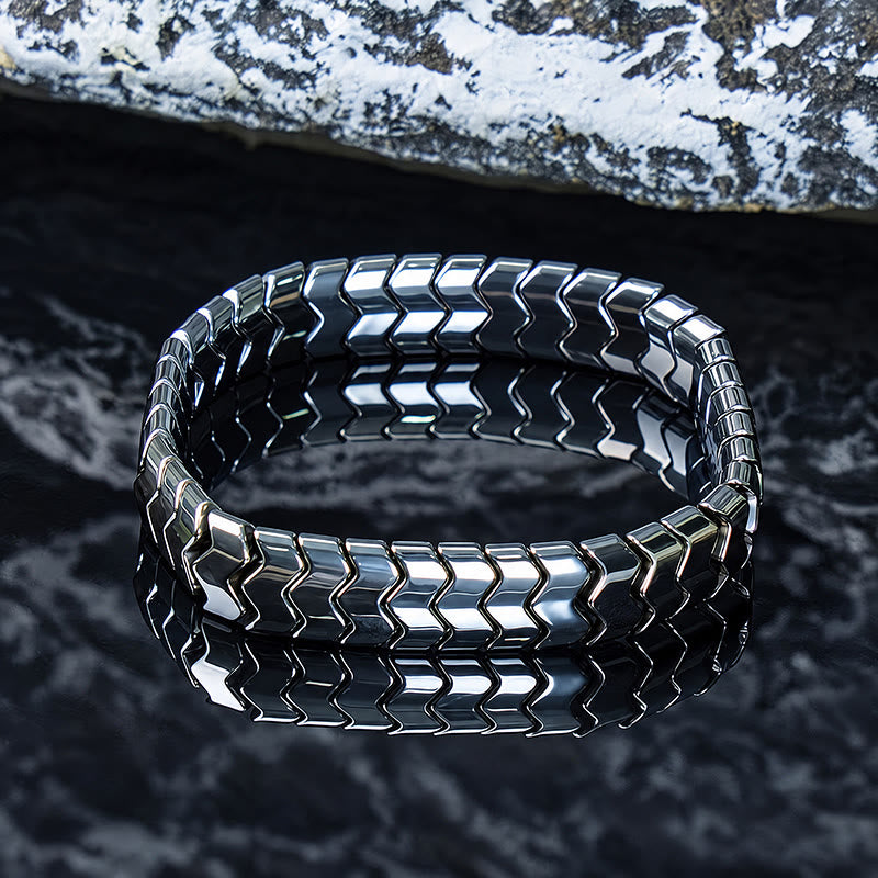 FuAttract Stability Grounding & Confidence Hematite Small S Wave Magnetic Bracelet - W Shape - image 5