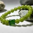 FuAttract Fortune Vitality & Elegant Energy Green Glaze Crystal Bamboo Knot Bracelet - image 1