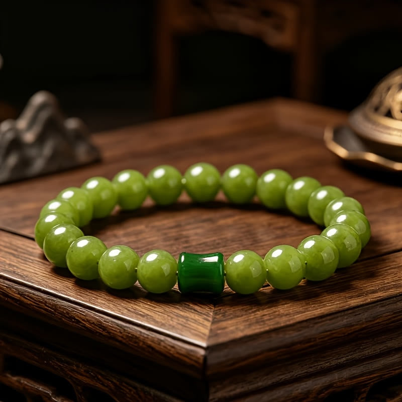 FuAttract Fortune Vitality & Elegant Energy Green Glaze Crystal Bamboo Knot Bracelet - image 2