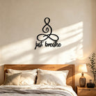 FuAttract Serenity Balance & Mindful Energy Buddha Just Breathe Yoga Home Art Metal Wall Decor - image 1