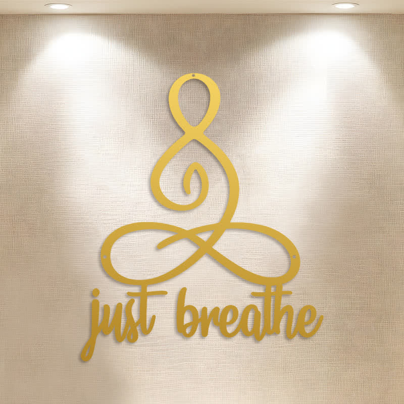 FuAttract Serenity Balance & Mindful Energy Buddha Just Breathe Yoga Home Art Metal Wall Decor - image 8
