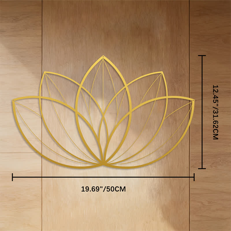 FuAttract Purity Harmony & Serenity Lotus Geometry Yoga Metal Wall Decor Home Art Decor - Gold - 19.69"*12.45"*0.05"/50*31.62*0.12cm - image 18